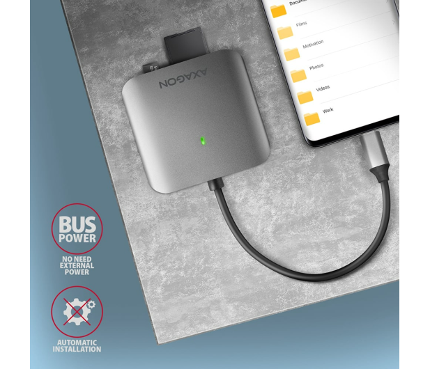 Axagon CRE-S3C SuperSpeed USB-C UHS-II czytnik - 1485432 - zdjęcie 6